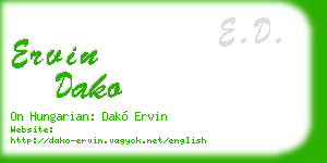 ervin dako business card