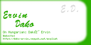 ervin dako business card